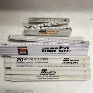 4 Folding Ruler Zig Zag Ruler Metric Europe Martin Engineering Advertising White - Picture 1 of 10