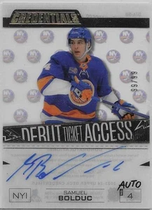 SAMUEL BOLDUC 2024-25 UD CREDENTIALS DEBUT TICKET ACCESS AUTOGRAPH ACETATE #/99 - Picture 1 of 2