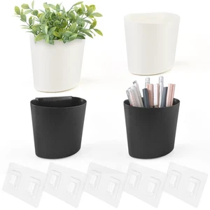 4 Pack Wall Caddy Pen Holders, White & Black Pencil Cups Organizer for Marker... - Picture 1 of 6
