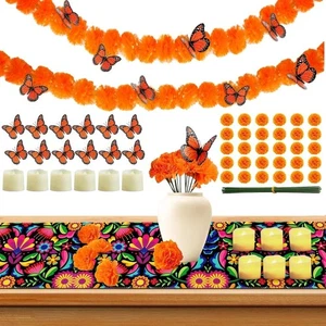 83 Teile Dia de los Muertos Dekorationen Ofrenda Set - Tag der Toten Altar Dekor S - Bild 1 von 7