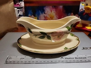Franciscan Desert Rose Gravy Boat Attached Underplate Gladding McBean CA Old VTG - Picture 1 of 9