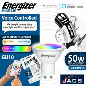 Energizer Wifi Smart LED 5W GU10 400lm Remote Access & Voice Control Bulb - Picture 1 of 4