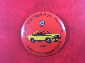 Made In USSR Pin Button Badge CARS WORLDWIDE GERMANY OPEL COMMODORE GS/E. - Picture 1 of 2