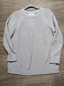 Old Navy Womans Size M Pull On Crew Neck Sweater Beige Tan Cotton Poly - Picture 1 of 7