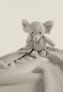 UNHIDE lil' marsh lovey baby blanket, GREIGE ELEPHANT, faux fur, 20"x20", NEW - Picture 1 of 4
