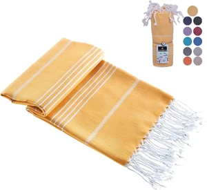Turkish Beach Towel, Prewashed, 100% Cotton, Soft, Absorbent, Quick Dry, Sand Fr - Picture 1 of 6