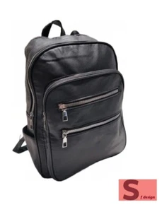 Rucksack Backpack Multi Pocket Damen Kunstleder Reise Casual mit Reißverschluss - Bild 1 von 3