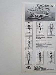 5/1984 PUB OMNIPOL PRAHA L410 UVP MULTIPURPOSE TRANSPORT FLUGZEUG ORIGINAL ANZEIGE - Bild 1 von 1