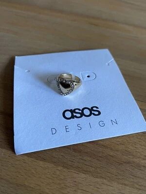 Asos Design Ring Gold Optik Strasssteine WoW Herzform Mädchen Damen NEU OVP - Bild 1 von 4