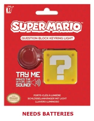 超级马里奥 - 问号块钥匙扣 - 光和声音(需要电池) — 第 1/2 张图片