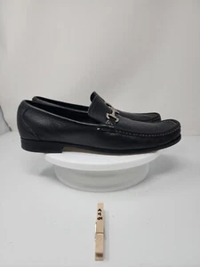 Ferragamo Gancini Größe 10 Kieselleder schwarz Italien Schuhe HERREN - Bild 1 von 8