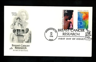 US FDC #B1 Artcraft 1998 DC Breast Cancer Awareness Medicine Medical Combo #3081 - Image 1 of 3
