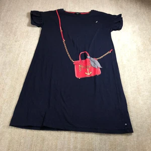 Nautica Shirt Dress Girl 6 Large Floral Blue Daisy Casual Purse Navy Youth Kid - Picture 1 of 9
