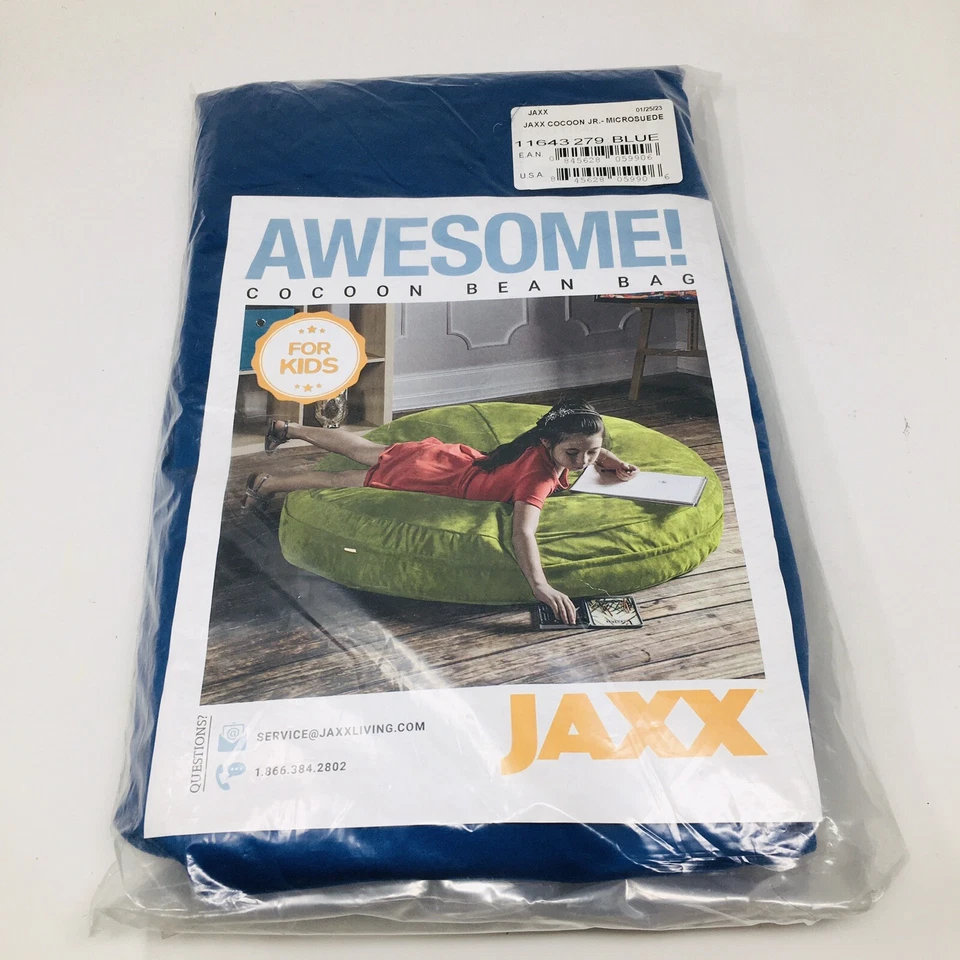 Jaxx Cocoon 4 ft Foam Bean Bag Chair Microsuede Blueberry