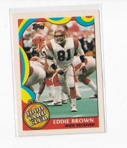 EDDIE BROWN 1989 TOPPS FOOTBALL 1000 YARD CLUB INSERT CARD-SHIPS FREE - Picture 1 of 24
