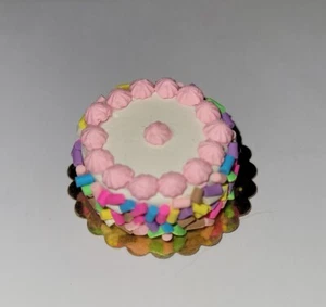 Dollhouse Birthday Cake Dolls Dessert Celebration Decorated Round Miniature - Picture 1 of 4