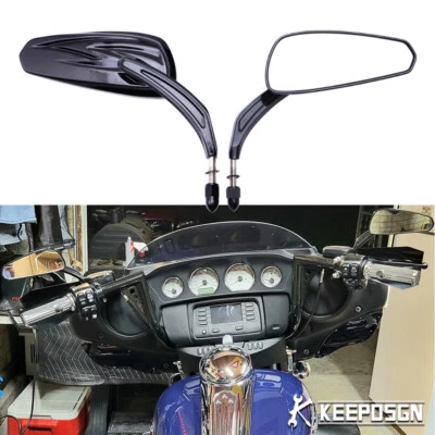 Par de espejos retrovisores laterales negros para motocicleta Harley Street Glide Special Ultra Limited Foto 1 de 4