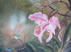 Hummingbirds And Flowers Orchids By Angela Molinari Original Pastel