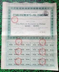 Principauté d'Andorre Siège à Paris X ème - Rare Concessions Minières 15/02/1896 - Picture 1 of 1