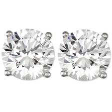 Platinum 3 1/5 Ct TDW Genuine Diamond Screw Back Studs IGI Certified