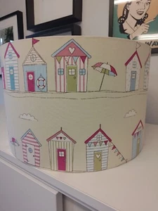 Fabric covered Drum-Lampshade, 40cm, White Lining, for ceiling pendant lights. - Picture 1 of 4