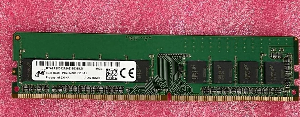 NEW Micron 4GB 1Rx8 DDR4-2400 PC4-19200 ECC 288P UDIMM RAM MTA9ASF51272AZ-2G3B1 - Image 1 of 1