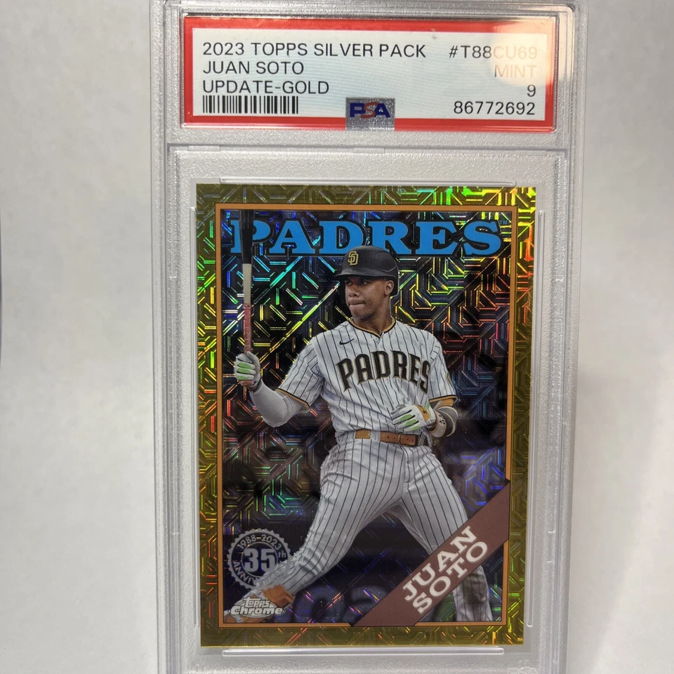2023 Topps Silver Pack Chrome Update Gold Juan Soto 11/50 PSA 9 POP 1 - Padres  - Image 1 of 2