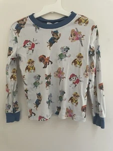 Pottery Barn Kids Paw Patrol Boys Chase Marshall Skye 100% Cotton PJ Top White 6 - Picture 1 of 4