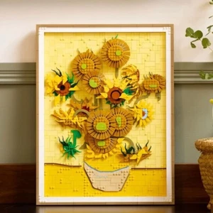 🌻Sonnenblume 3D Baustein Set - Van Gogh inspiriert kreative Kunst Steine Modell - Bild 1 von 12