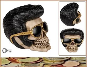 Spardose Totenkopf Rock and Roll Tolle Sonnenbrille Deko Sparschwein ca 17x13cm - Bild 1 von 5