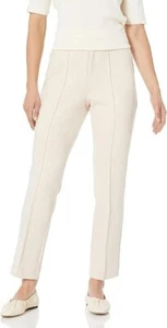 ANNE KLEIN Plus Size Faux-Suede Ankle Pants Women's 2X Anne White Elastic Waist - Picture 1 of 6