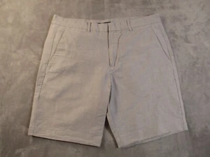 Theory Grid Golf Chino Shorts Men 32x9 Gray Kirby Check Pattern Cotton Blend - Picture 1 of 20