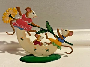Figura WILHELM SCHWEIZER peltre "Mouse Family in Egg Seaw" -#SO24- NUEVA EN CAJA - Imagen 1 de 5