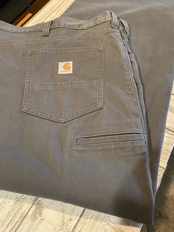 Carhartt Pants Men’s 32x30 Gray Rugged Flex Canvas Work Relaxed Fit BN2517-M