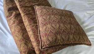 2 Vintage rot Paisley Vorhang Paneele Fleece gefüttert gewichtet 50W"x94" + 1 Kissen - Bild 1 von 13