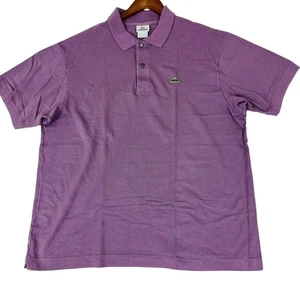 Lacoste Mens Polo Shirt Size 7 Purple Cotton Casual Preppy Croc Logo Golf - Picture 1 of 10