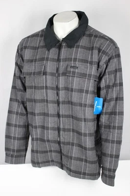 Columbia Hombres Pitchstone Peso Pesado Camisa Chaqueta Forrada Cremallera Completa Gris AM5084 Foto 1 de 4