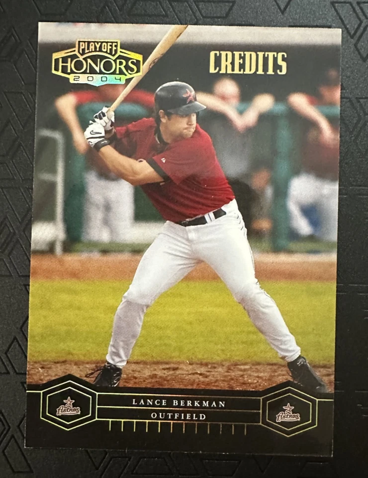 2004 Playoff Honors Astros Lance Berkman Credits Insert Card # 90  15/25 Made - Image 1 of 2