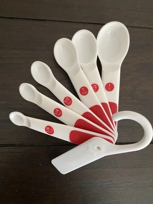 OXO Good Grips 7 Piece White Measuring Spoons Set With Scraper - Dishwasher Safe - Image 1 of 2