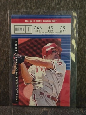 2004 Fleer Authentix Ticket Studs Jim Thome #7TS HOF Phillies - Image 1 of 2