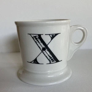 ANTHROPOLOGIE Tasse Monogramm Buchstabe Initiale X Rasierstil Kaffee Tee - Bild 1 von 6