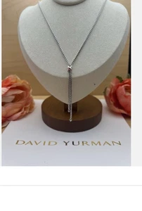 DAVID YURMAN PETITE X LARIAT HALSKETTE, 18K GOLD UND SILBER - Bild 1 von 2