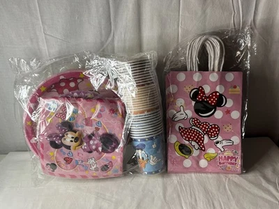 Disney Mickey Minnie Mouse Cumpleaños Fiesta Suministros Platos Servilletas Tazas Bolsas Foto 1 de 4