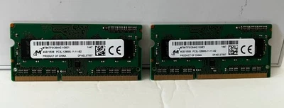 2x 4 GB Laptop Memory - DDR3 SODIMM 204 Pin PC3L-12800S from a Dell Laptop - Image 1 of 2