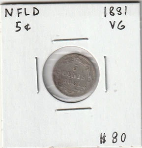 1881 Newfoundland Five 5 Cents Coin - Picture 1 of 2