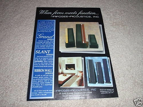Apogee Acoustique Grand, Incliner, Ruban Séries Ad Fr 1992 - Photo 1/1
