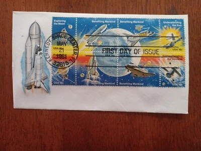 SPACE #1912-19 FDC Space Achivements Farnham HF Block of 8 - Image 1 of 2