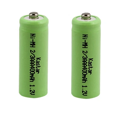 Kastar 2x NiMH 1.2V 2/3AAA Baterías Recargables 400mAh Botón Superior para Luces Foto 1 de 3