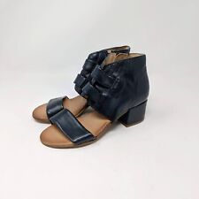 Miz Mooz Brennan Leather Side Zip Heeled Sandals Midnight Women's Size 36 5.5-6