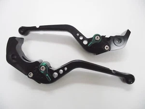 KAWASAKI ZZR / ZX14 SE (16-18) CNC levers long black & green adjusters F99/H88 - Picture 1 of 6
